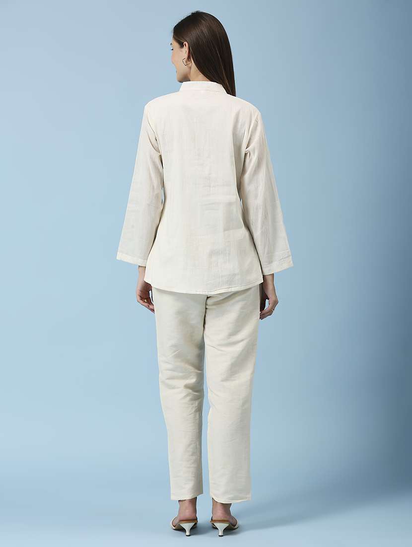 women embroidered three quarter sleeve ethnic top - 22035247 -  Standard Image - 3