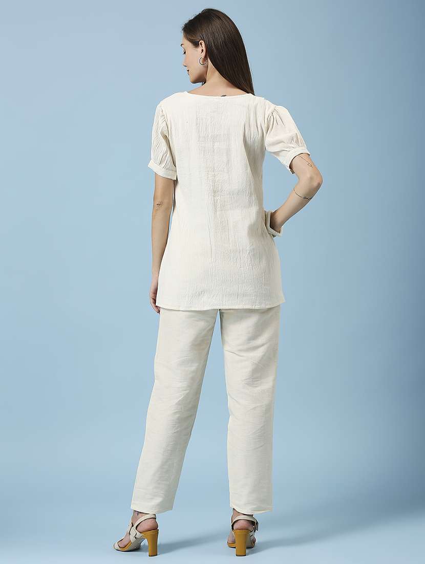 women embroidered three quarter sleeve ethnic top - 22035250 -  Standard Image - 3