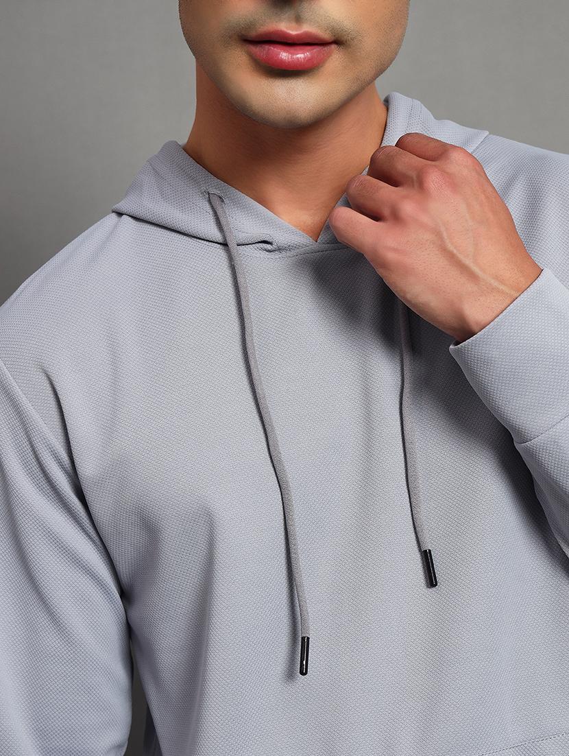 men solid long sleeve hooded sweatshirt - 22035256 - Standard Image - 3