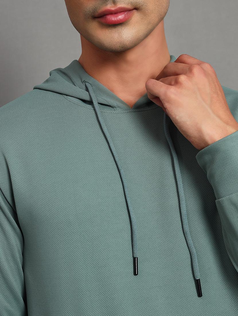 men solid long sleeve hooded sweatshirt - 22035257 - Standard Image - 3