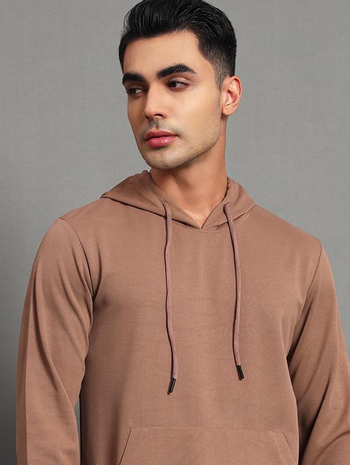 men solid long sleeve hooded sweatshirt - 22035258 - Standard Image - 0