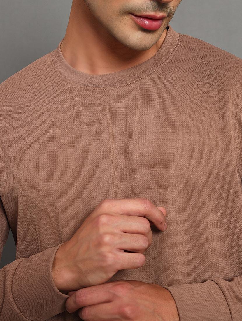 men solid round neck long sleeve sweatshirt - 22035263 - Standard Image - 3
