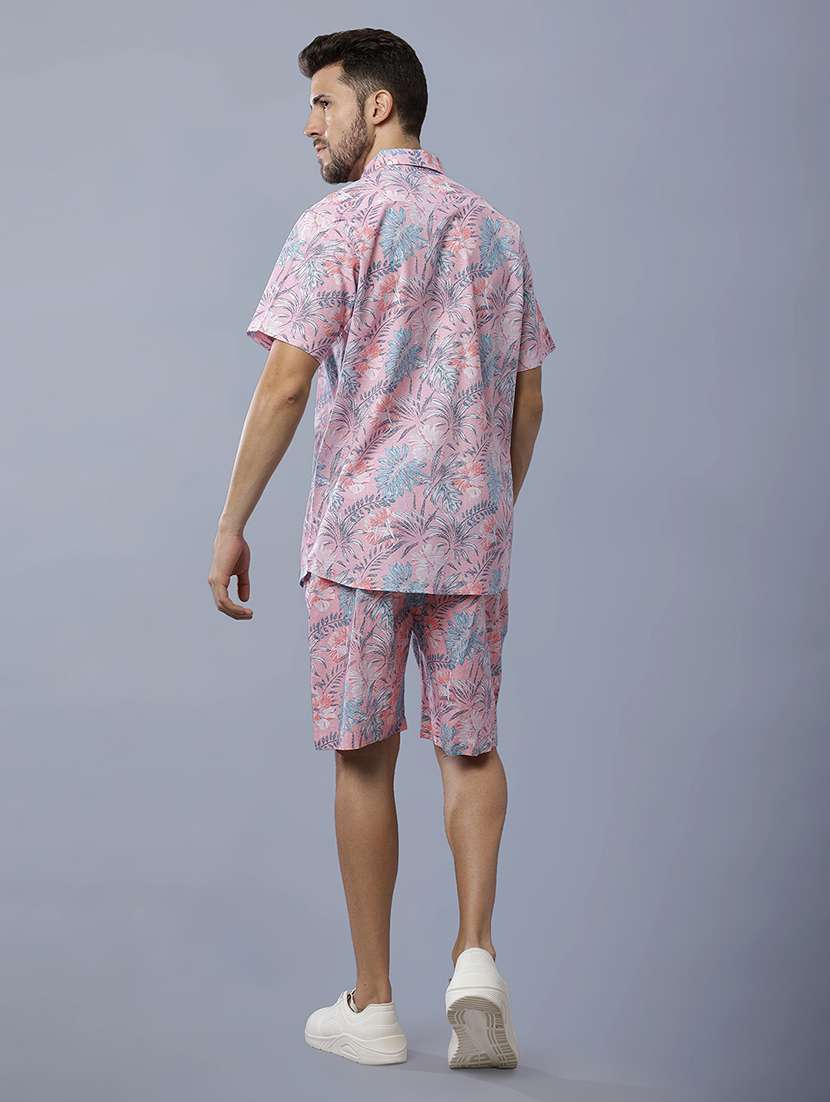 men printed shirt and shorts co-ord set - 22035420 -  Standard Image - 3