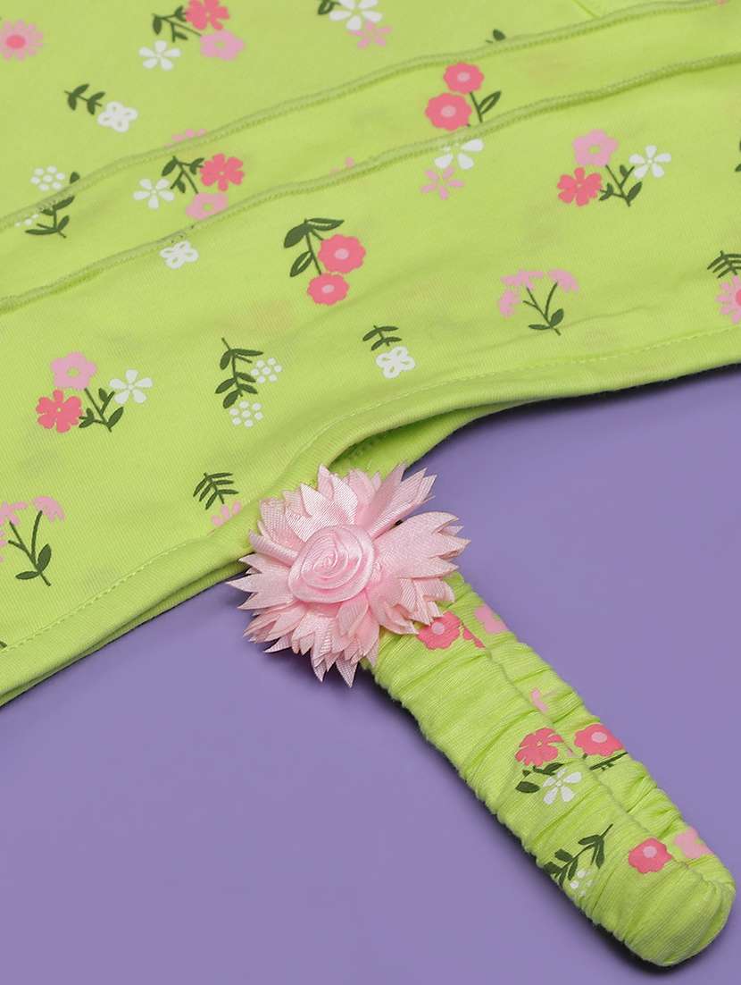 girls floral print single shoulder frock - 22035571 -  Standard Image - 3