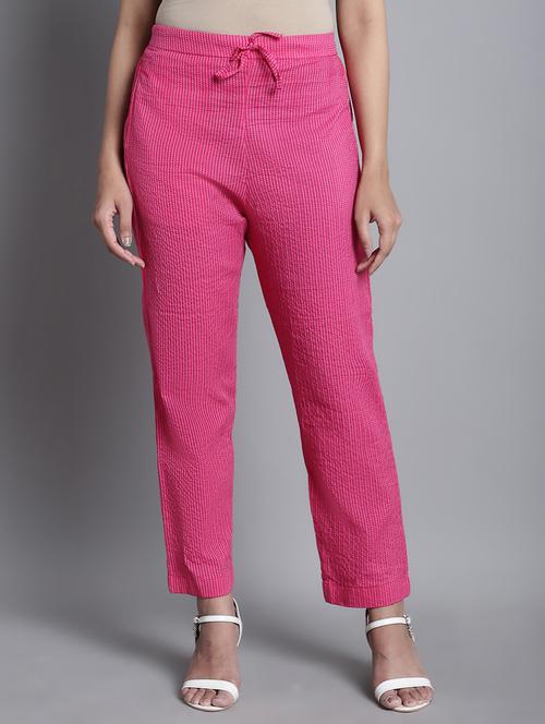 women printed mid rise straight trouser - 22035573 - Standard Image - 0