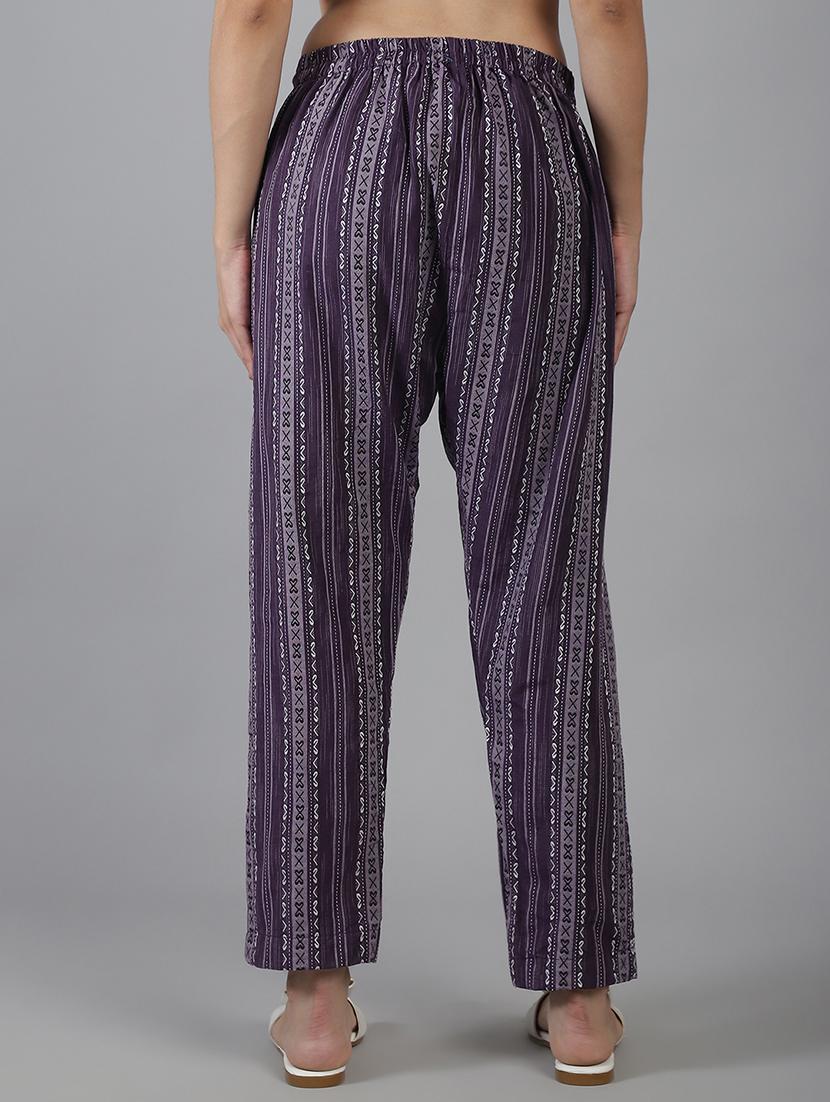 women printed mid rise straight trouser - 22035579 - Standard Image - 3