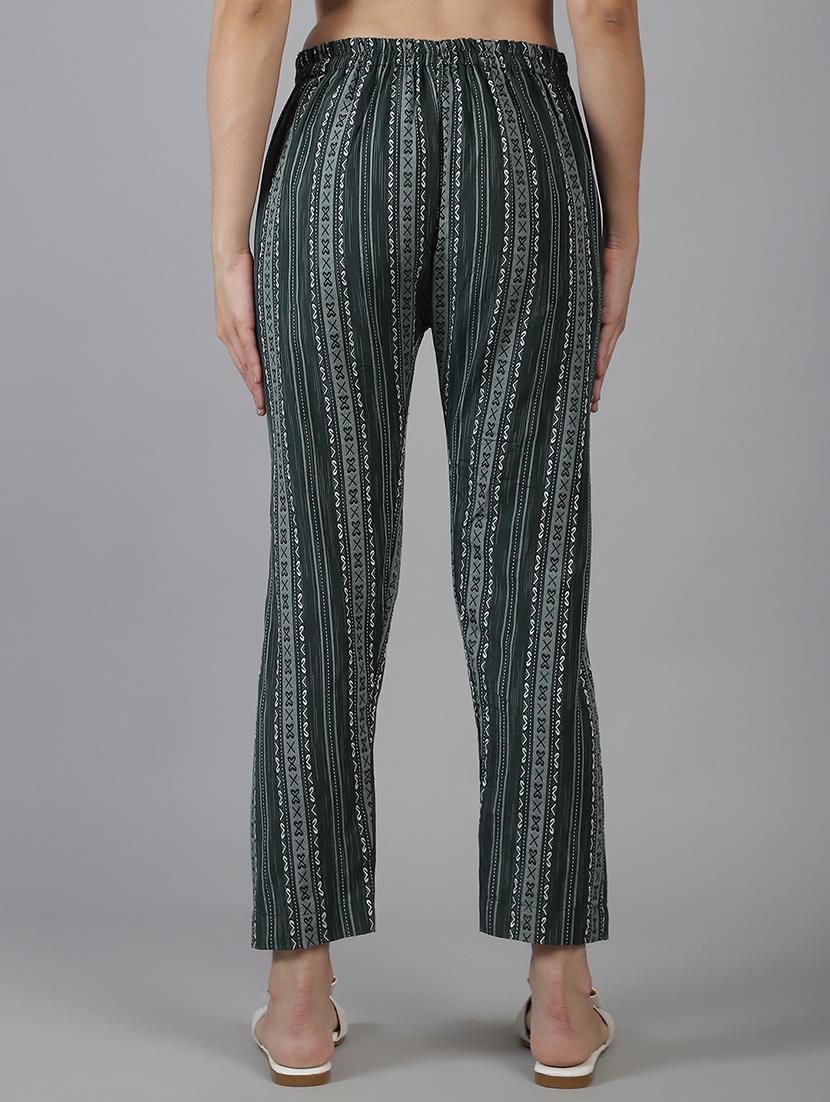 women printed mid rise straight trouser - 22035580 - Standard Image - 3
