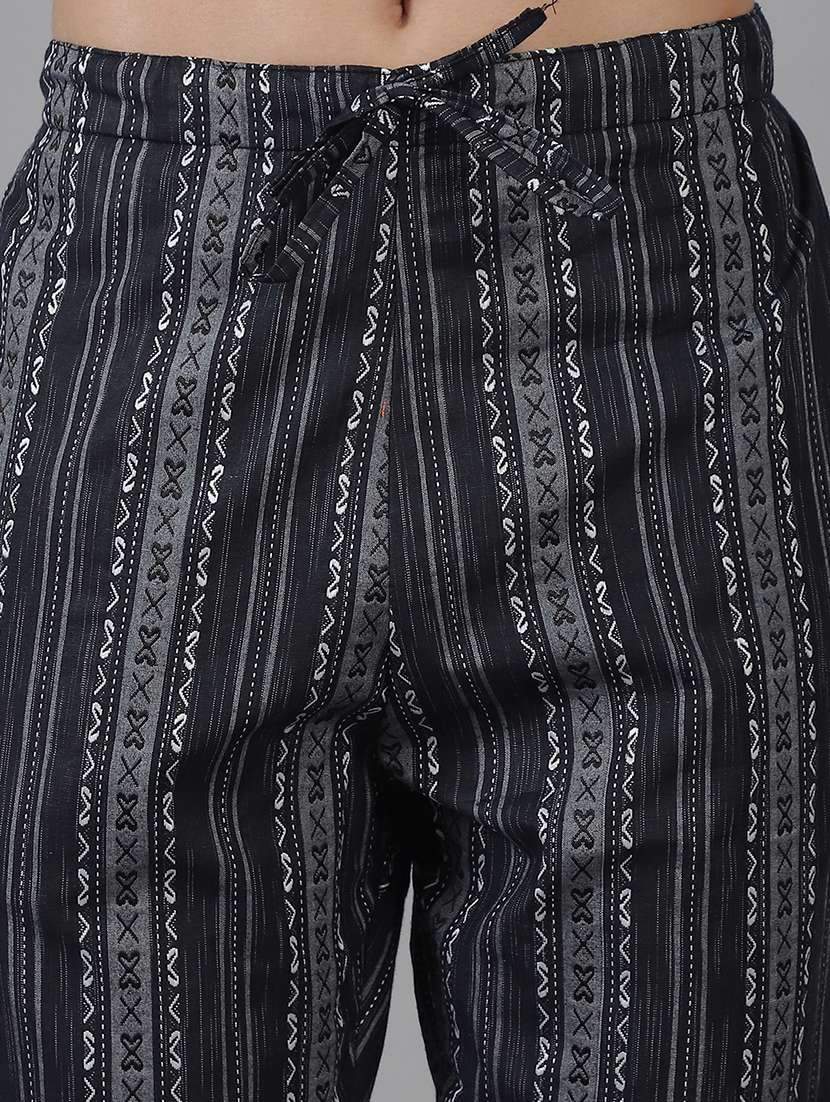 women printed mid rise straight trouser - 22035583 - Standard Image - 5