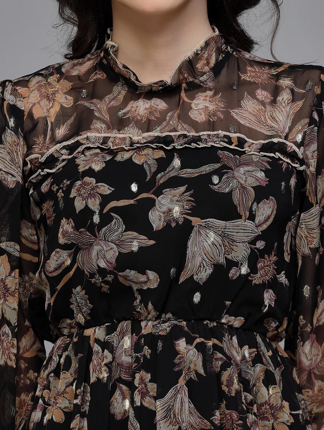 women floral print long sleeve tiered dress - 22035592 - Standard Image - 5