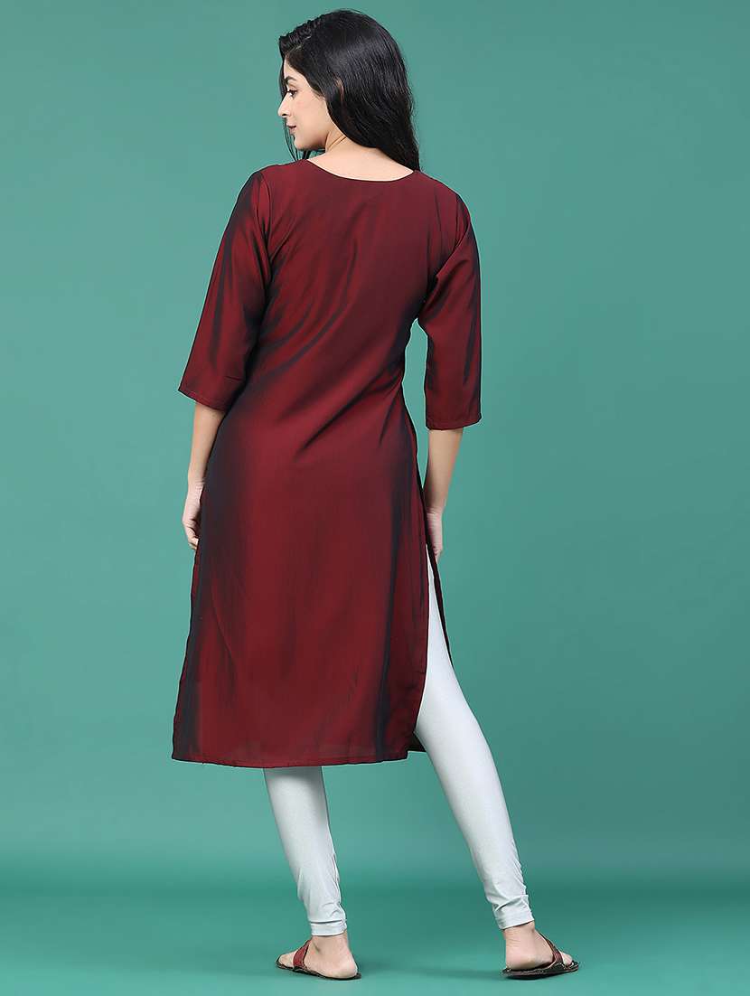 women solid with work v neck kurta legging set - 22035680 -  Standard Image - 5