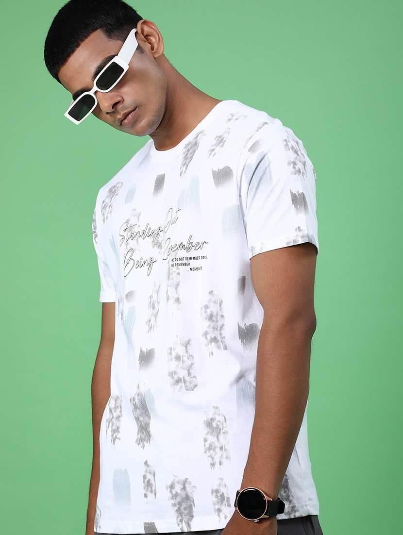 men front print short sleeve regular fit t-shirt