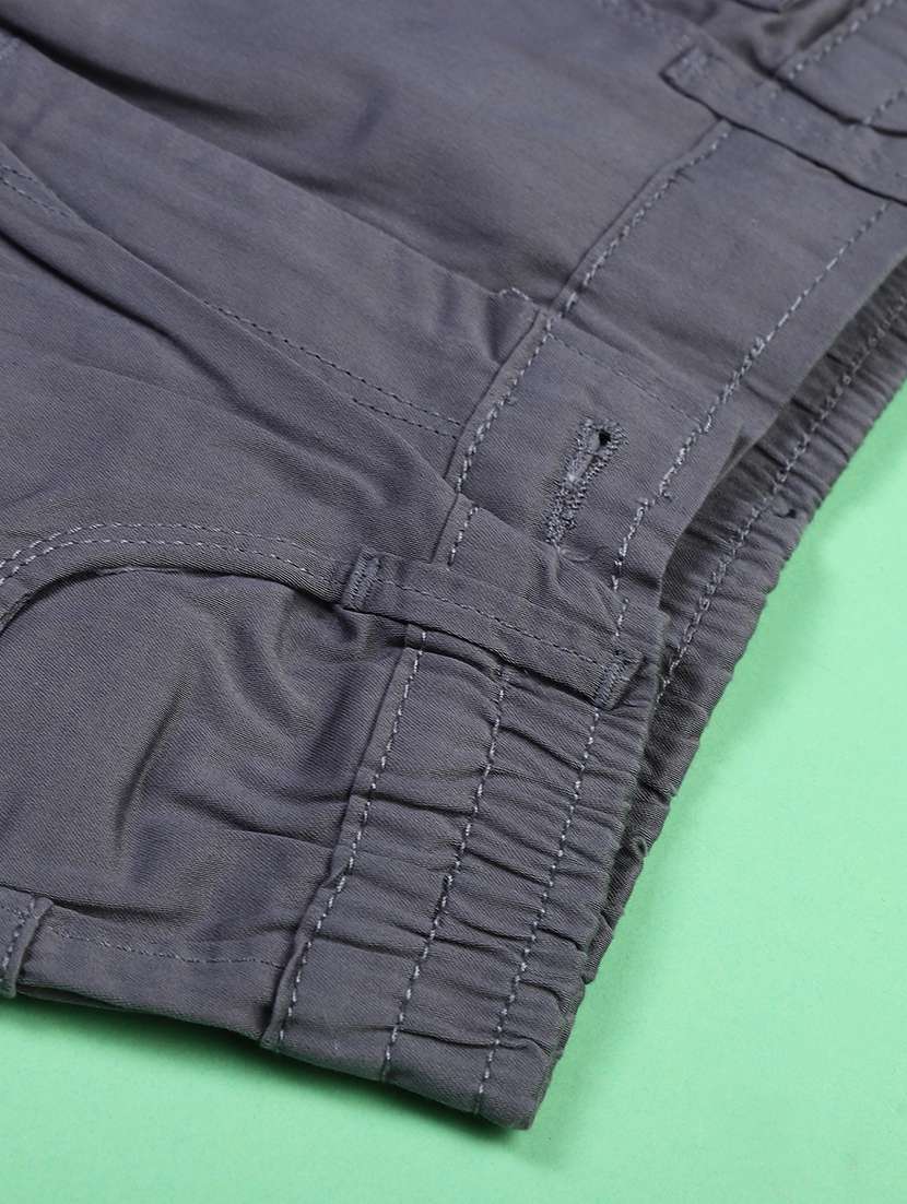 boys solid mid rise regular fit cargo - 22035719 -  Standard Image - 3
