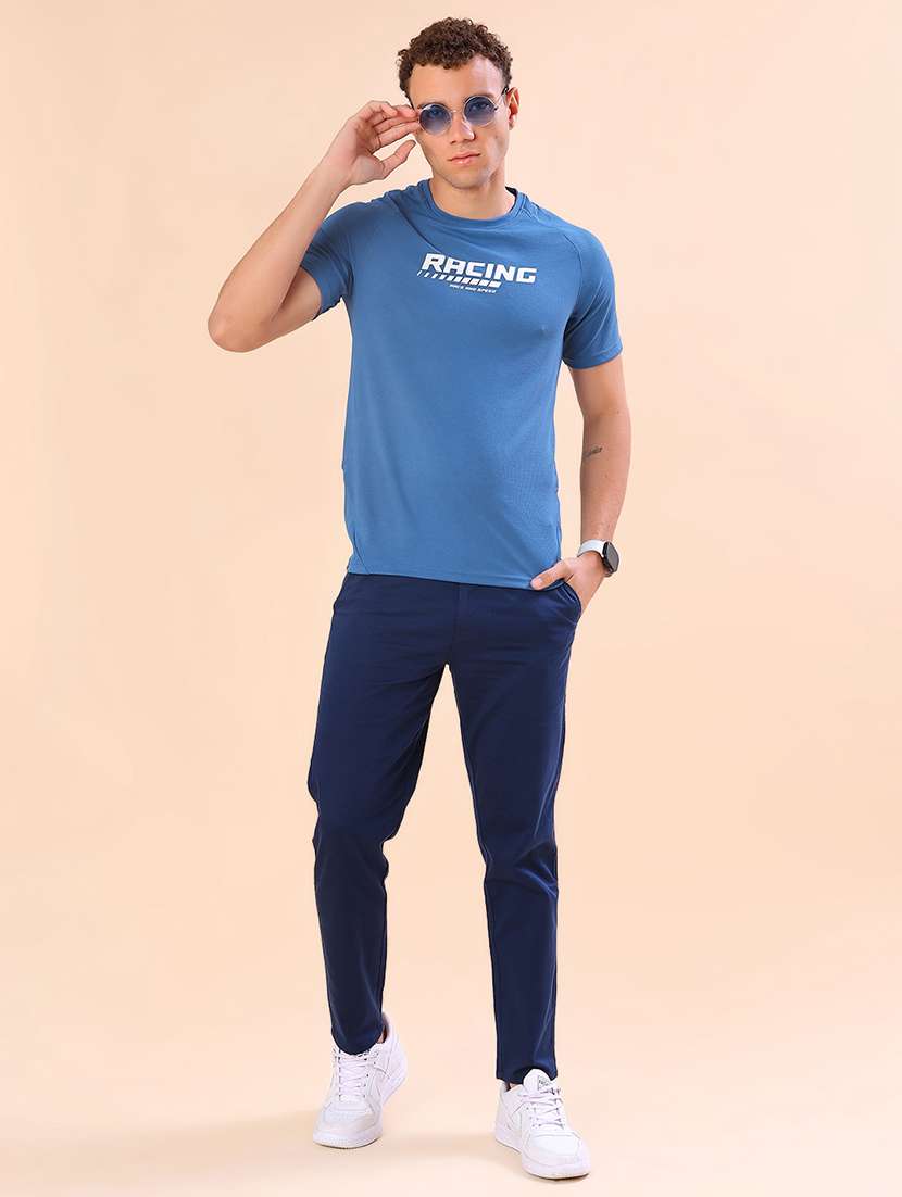 men chest print short sleeve slim fit t-shirt - 22035783 -  Standard Image - 3