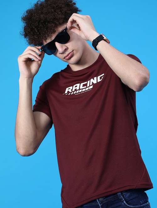 men chest print short sleeve slim fit t-shirt - 22035785 -  Standard Image - 0