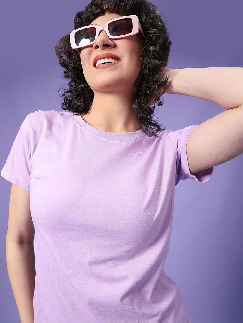 women solid short sleeve t-shirt