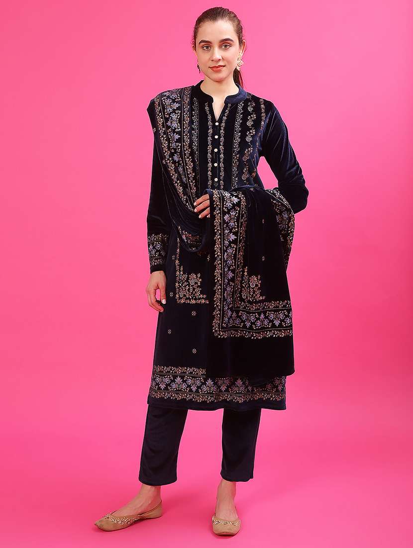 women self designed kurta pant with dupatta set