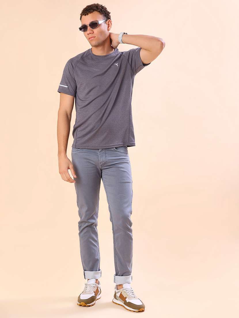 men solid short sleeve slim fit t-shirt - 22035832 - Standard Image - 3