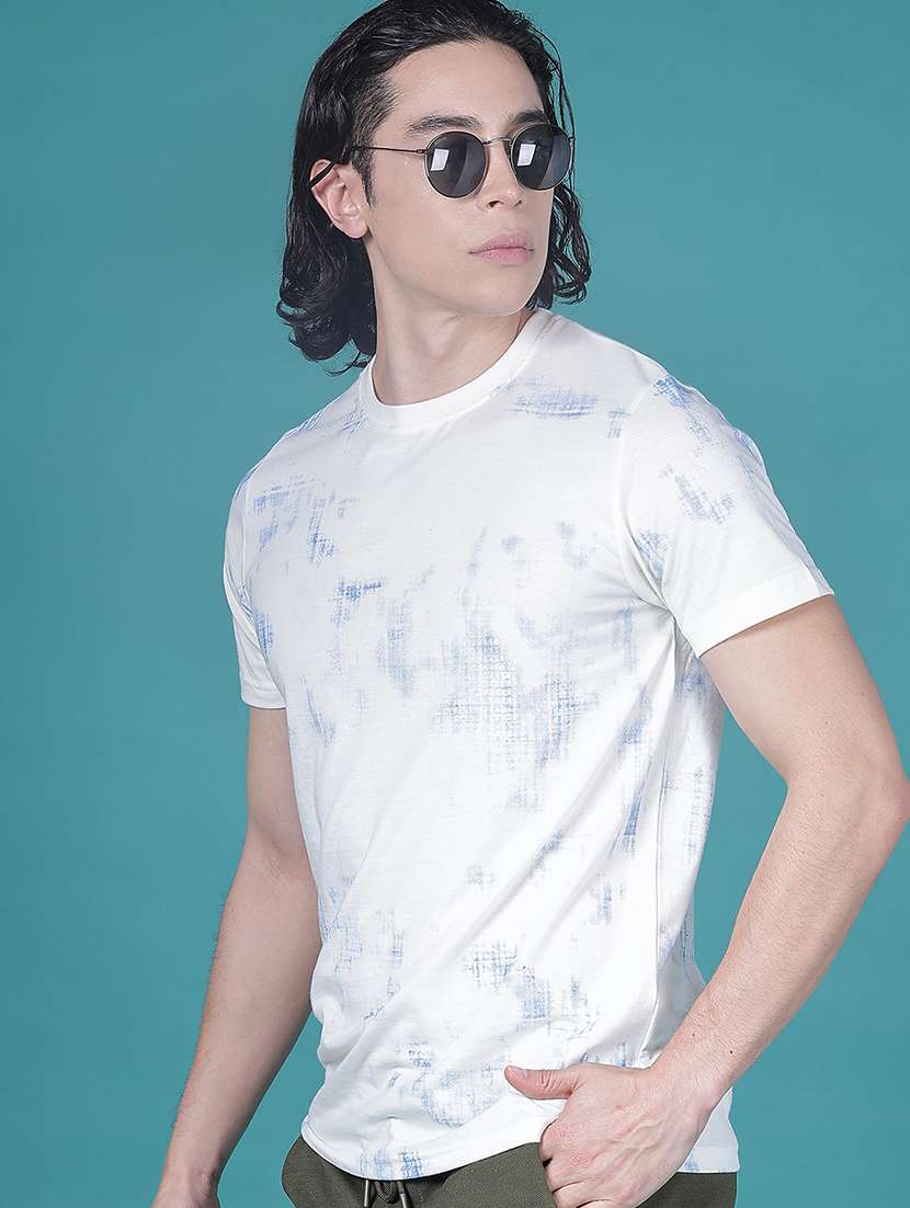 men front print short sleeve regular fit t-shirt