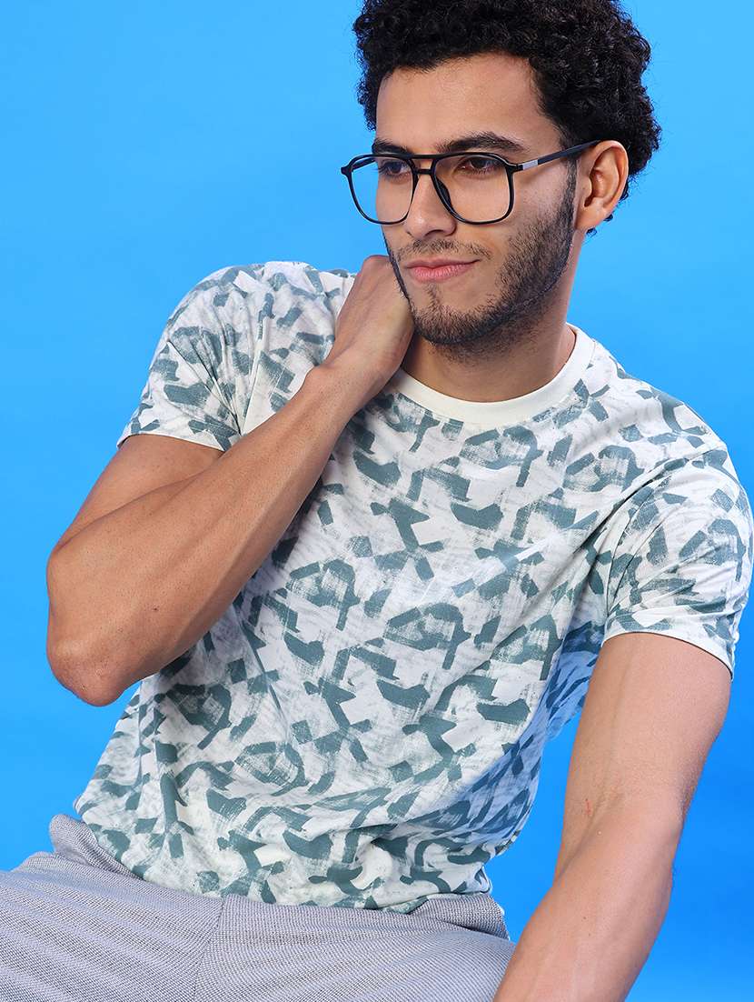 men printed short sleeve slim fit t-shirt