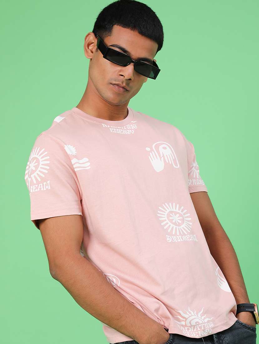 men printed short sleeve slim fit t-shirt