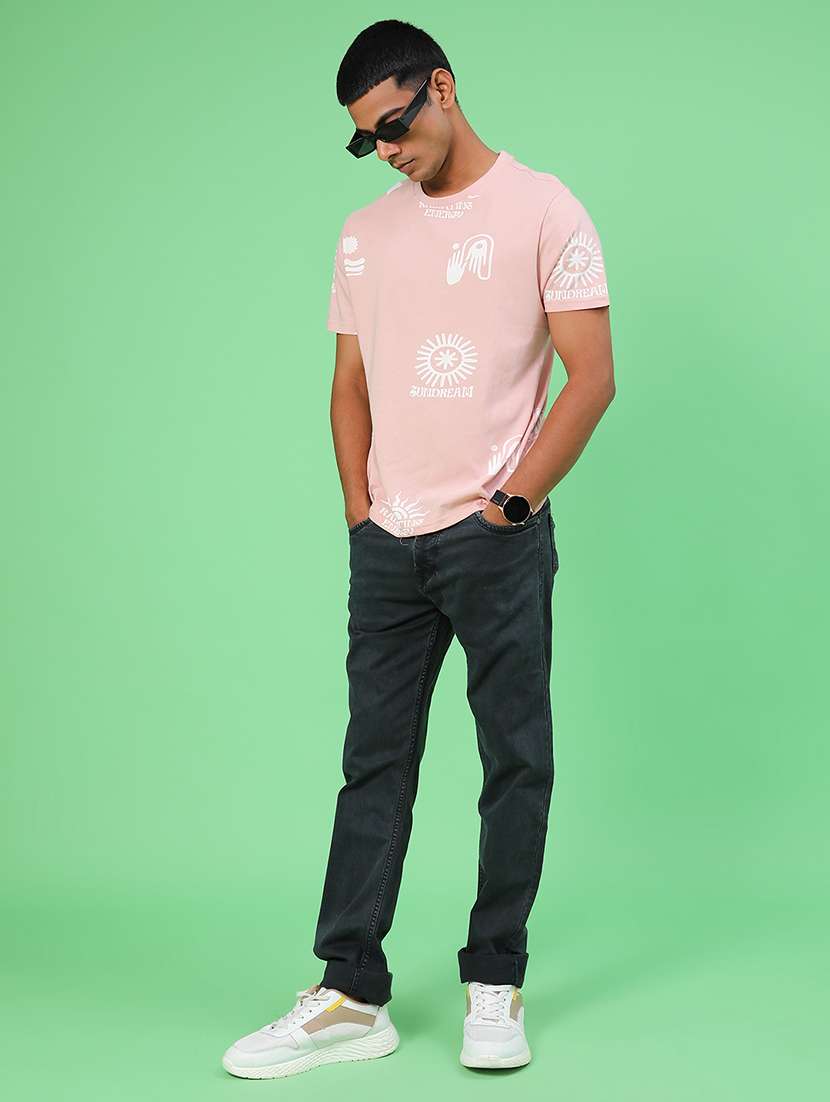 men printed short sleeve slim fit t-shirt - 22035996 -  Standard Image - 3