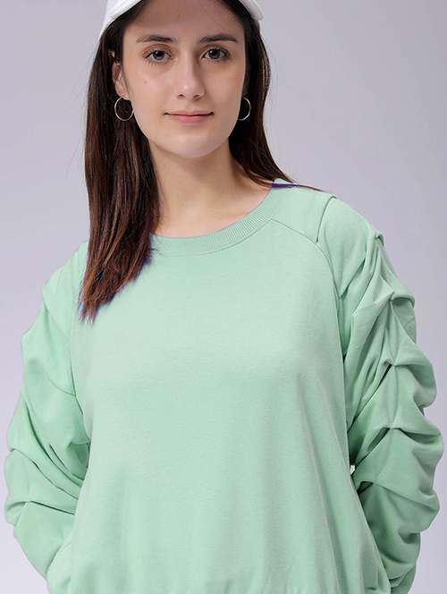 women solid long sleeve sweatshirt - 22036506 - Standard Image - 0