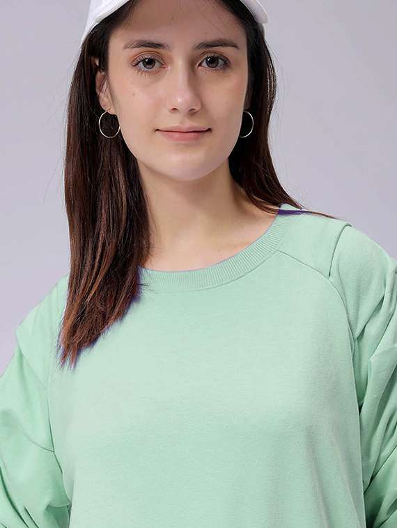 women solid long sleeve sweatshirt - 22036506 - Standard Image - 3