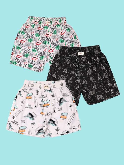 boys pack of 3 printed mid rise regular fit boxer - 22036516 -  Standard Image - 0