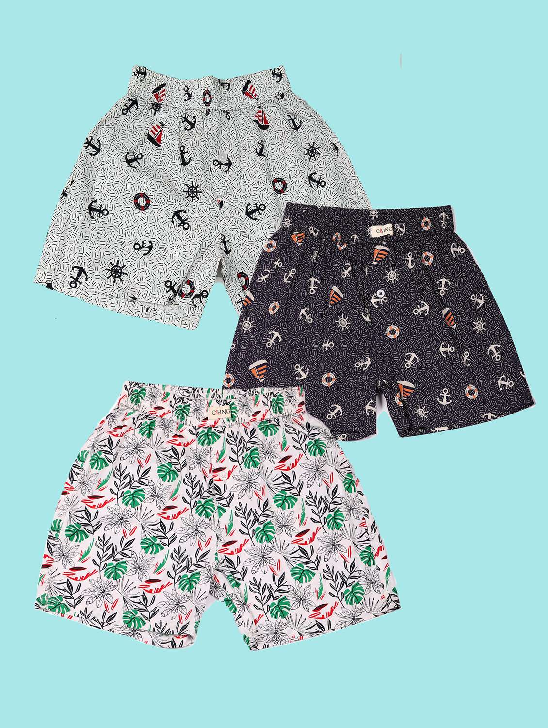 boys pack of 3 printed mid rise regular fit boxer