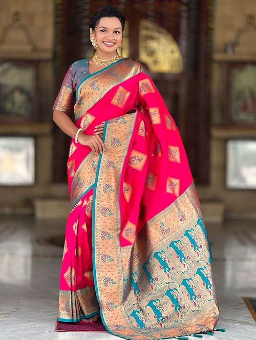 women self design banarasi saree with blouse - 22036578 - Standard Image - 0