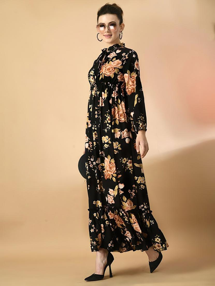 women floral print long sleeve tiered dress - 22036667 -  Zoom Image - 0