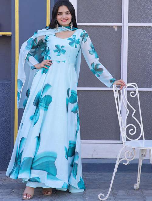 women floral printed long sleeve kurta dupatta set - 22036735 - Standard Image - 0
