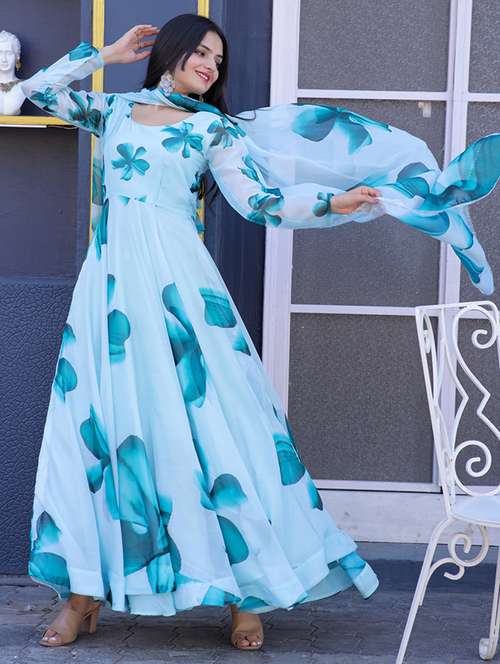 women floral printed long sleeve kurta dupatta set - 22036737 - Standard Image - 0