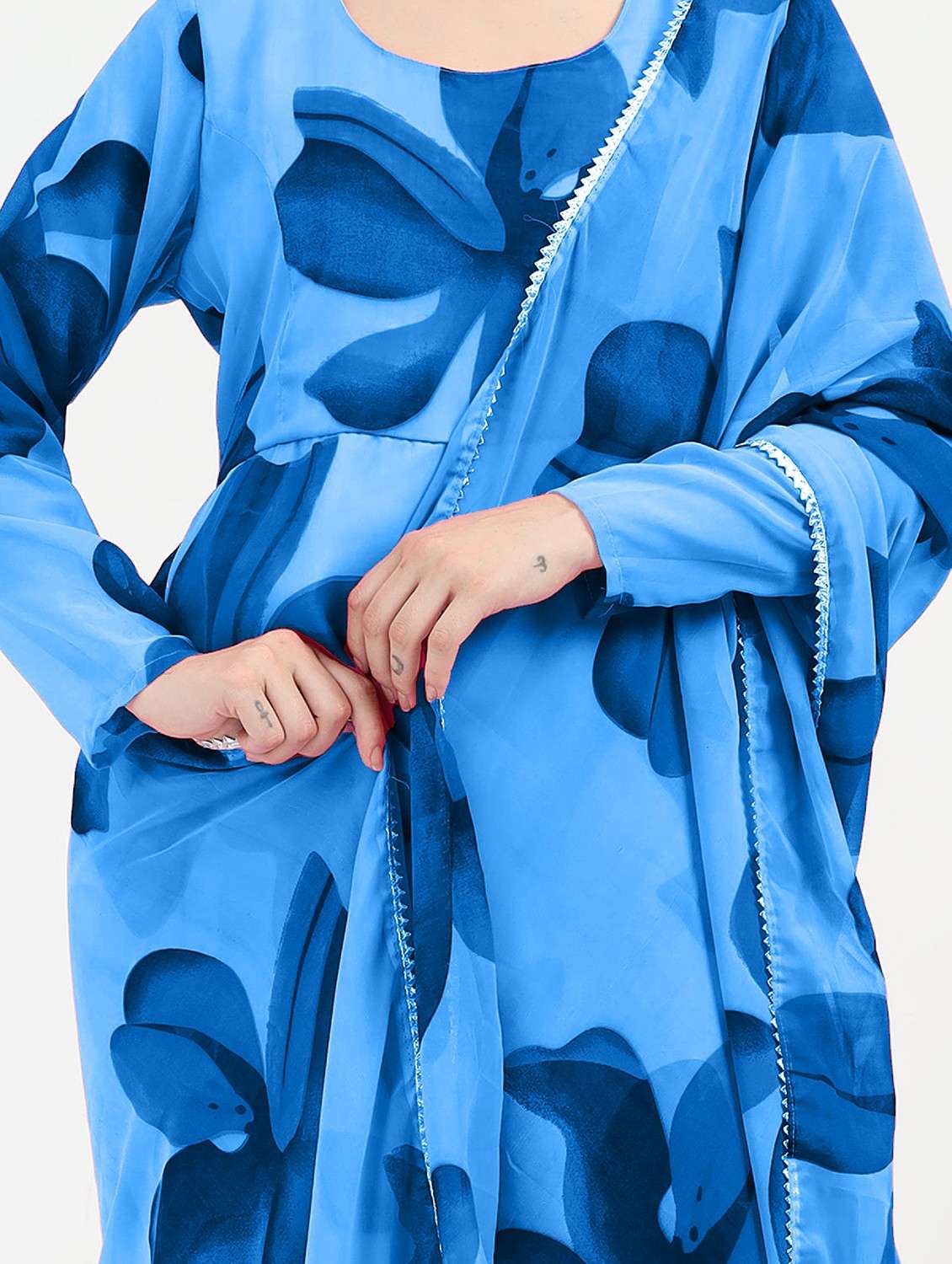 women floral printed long sleeve kurta dupatta set - 22036751 - Standard Image - 3
