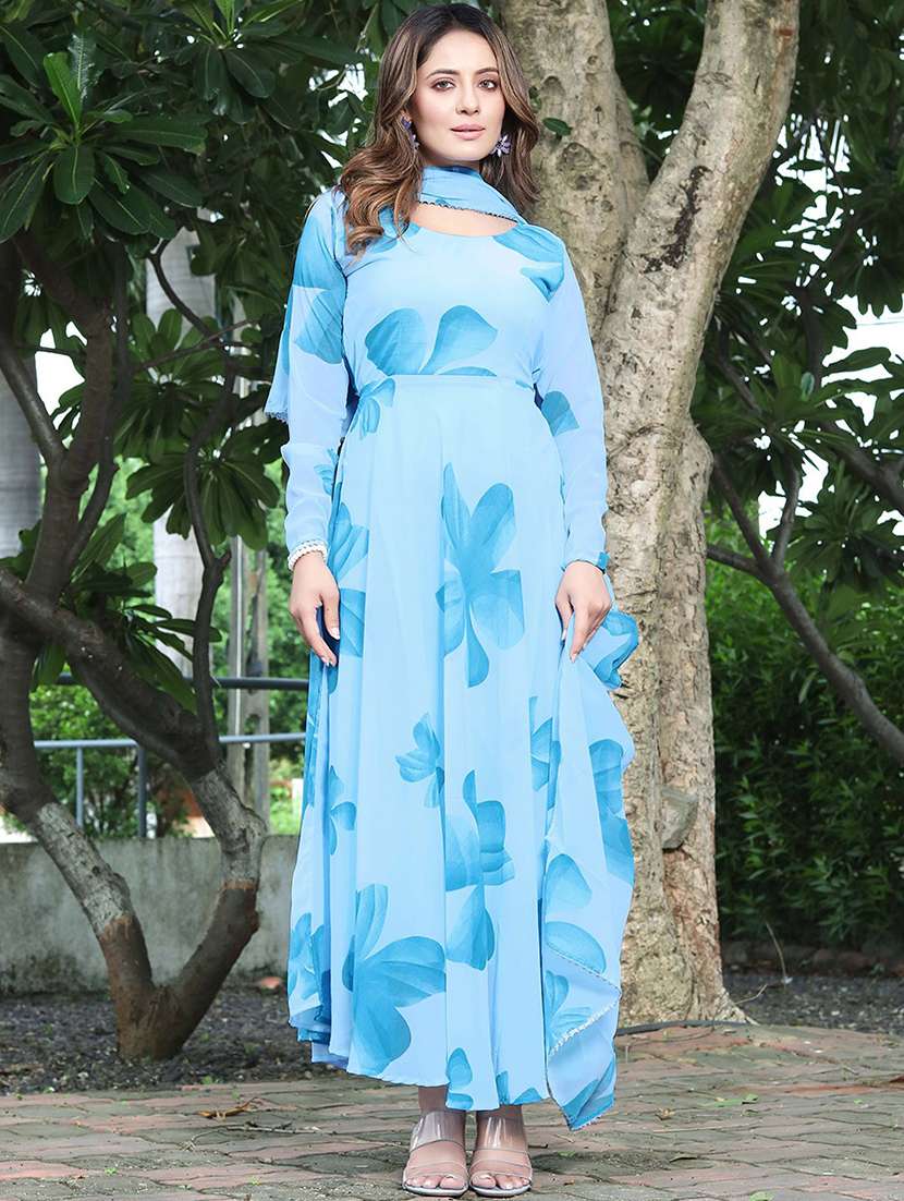 women floral printed long sleeve kurta dupatta set - 22036761 - Zoom Image - 0