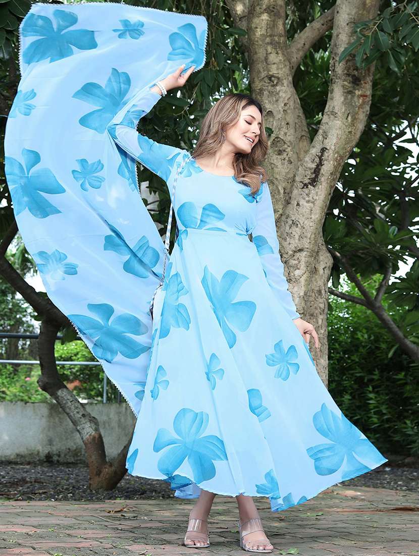 women floral printed long sleeve kurta dupatta set - 22036765 -  Zoom Image - 0