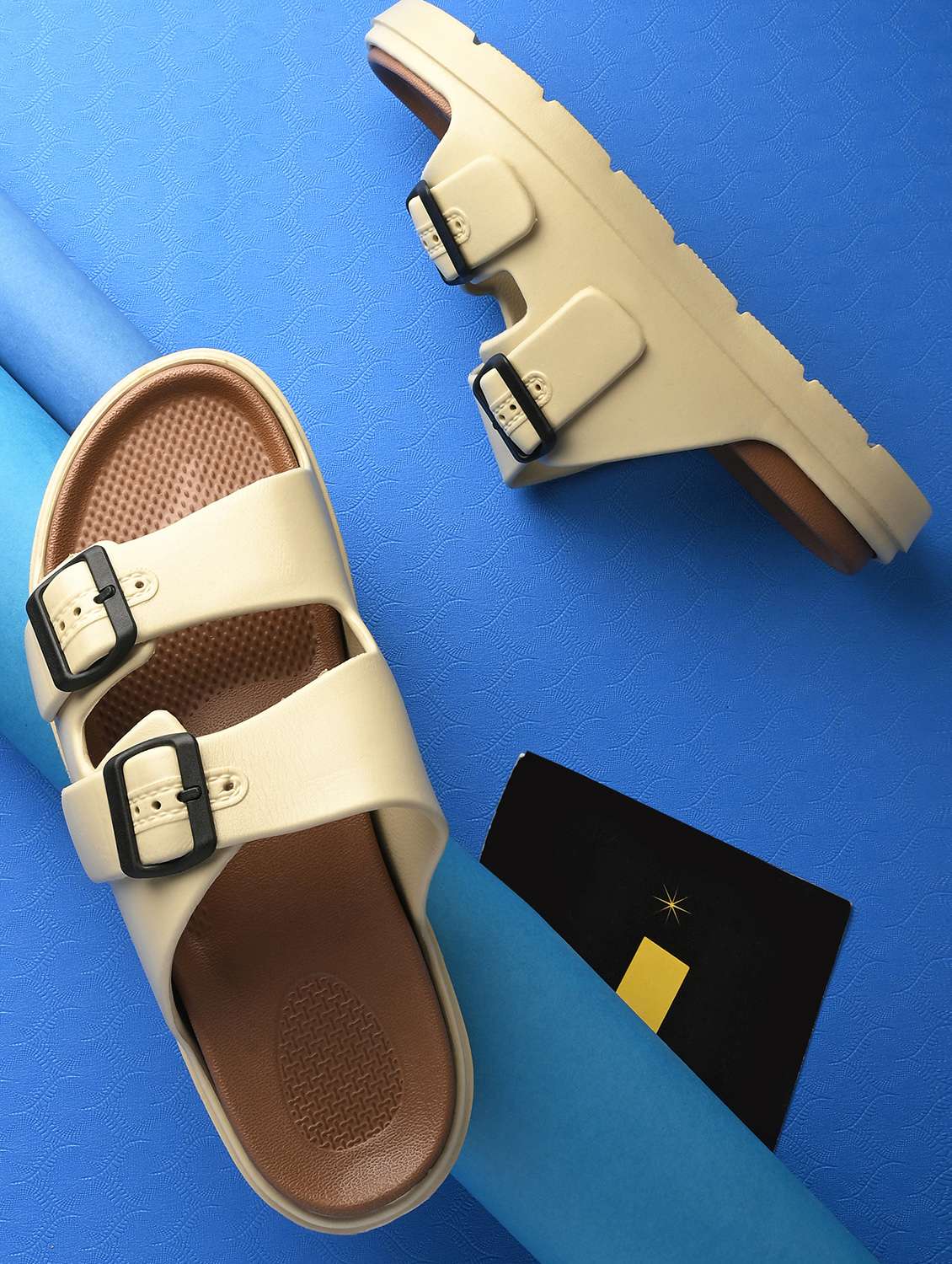 men beige slip on sandal