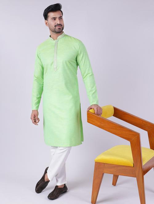 men solid long sleeve kurta and pyjama set - 22036923 -  Standard Image - 0