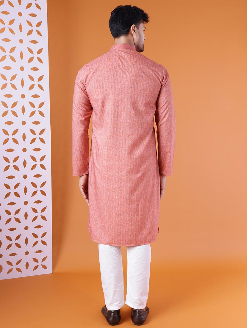 men solid long sleeve kurta and pyjama set - 22036924 - Standard Image - 3