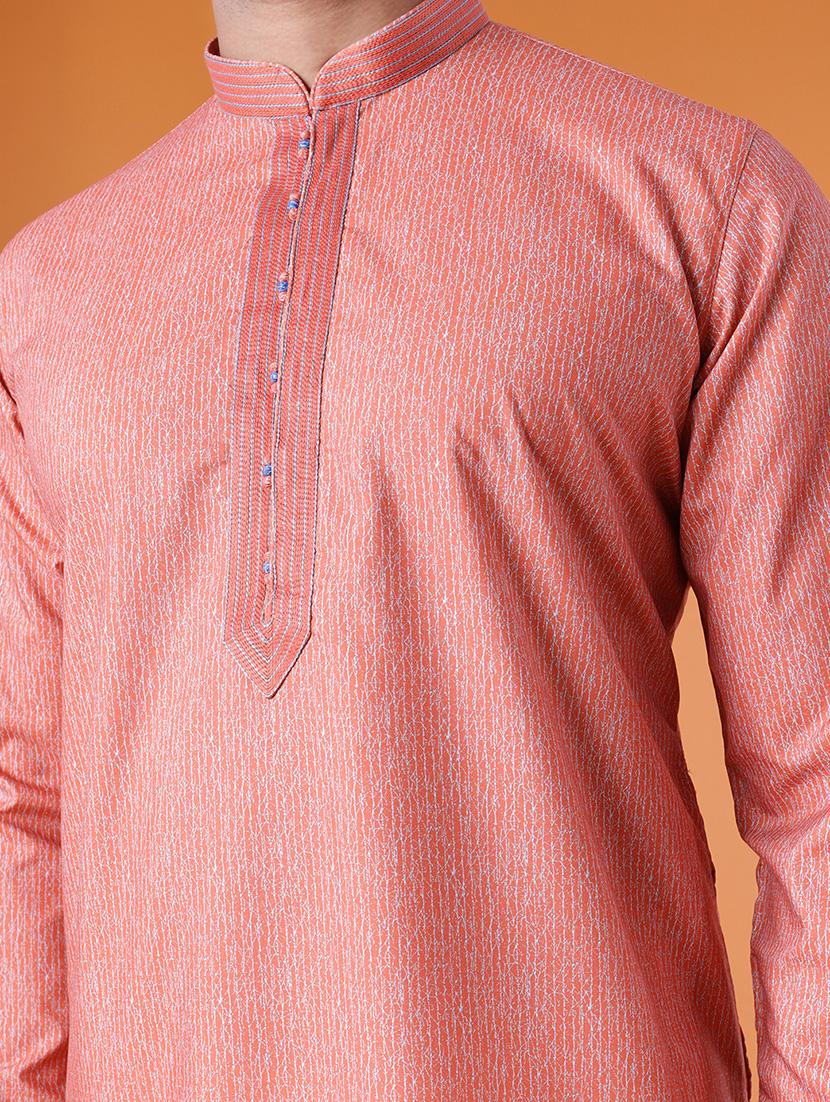 men solid long sleeve kurta and pyjama set - 22036924 - Standard Image - 5