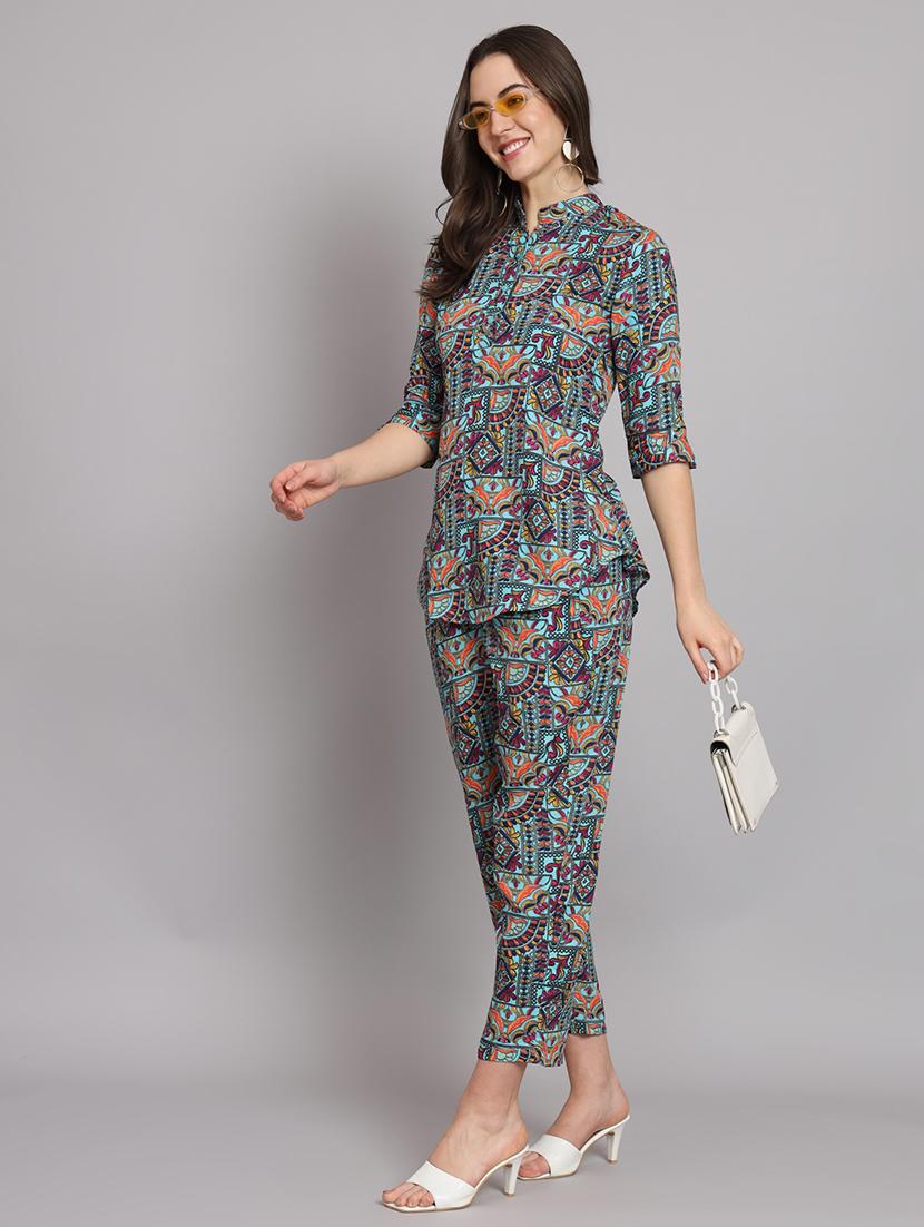 women printed top and trouser co-ord set - 22036928 - Zoom Image - 0