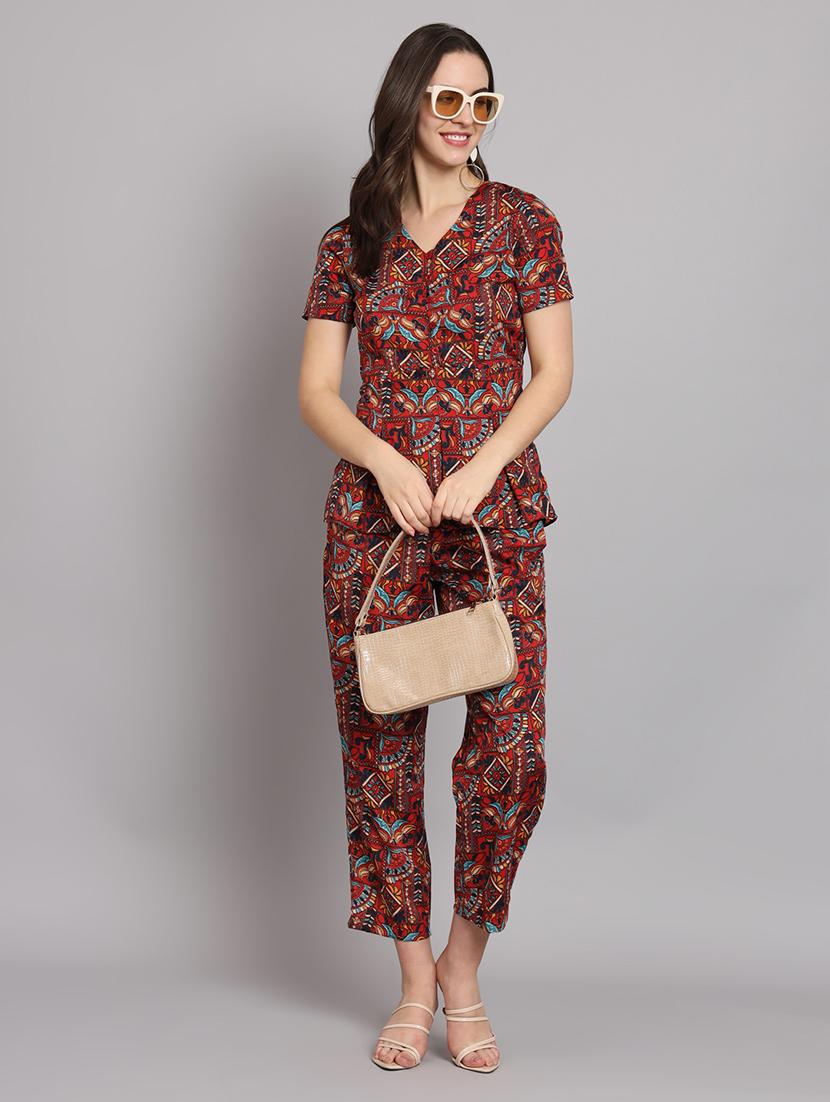 women printed top and trouser co-ord set - 22036929 -  Zoom Image - 0