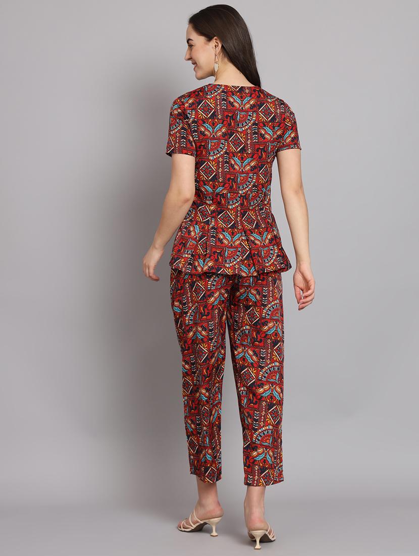 women printed top and trouser co-ord set - 22036929 - Standard Image - 3