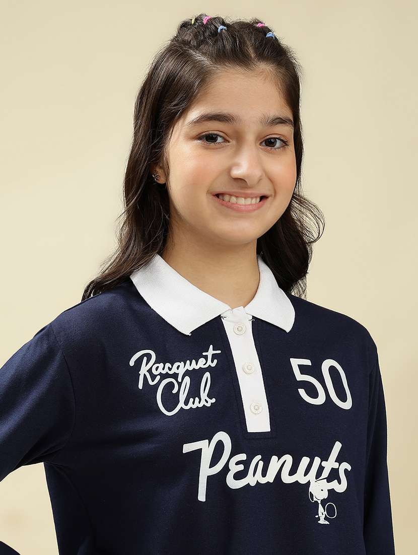 girls printed long sleeve crop top - 22036937 -  Standard Image - 5