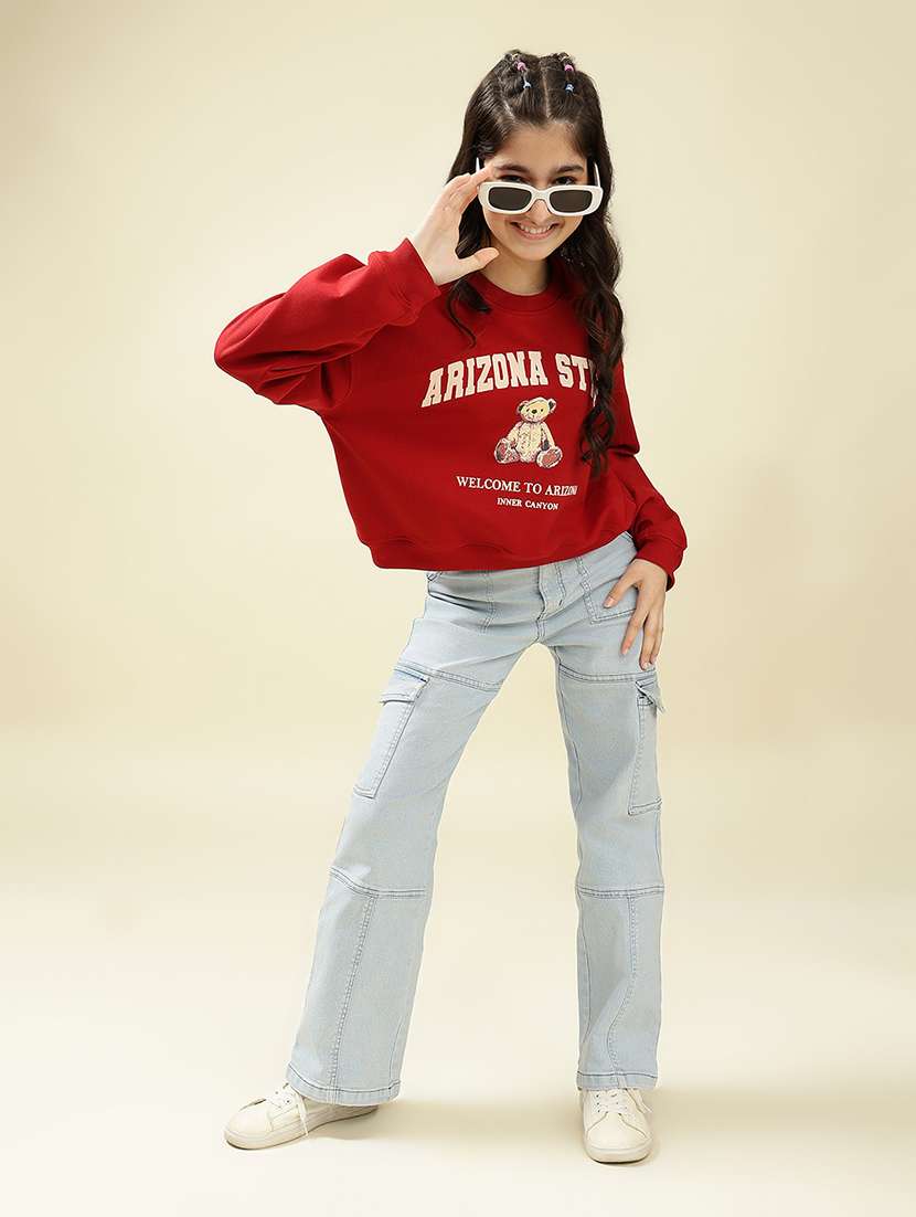girls printed long sleeve sweatshirt - 22036947 - Standard Image - 5