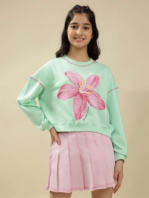 girls printed long sleeve sweatshirt - 22036949 - Standard Image - 0