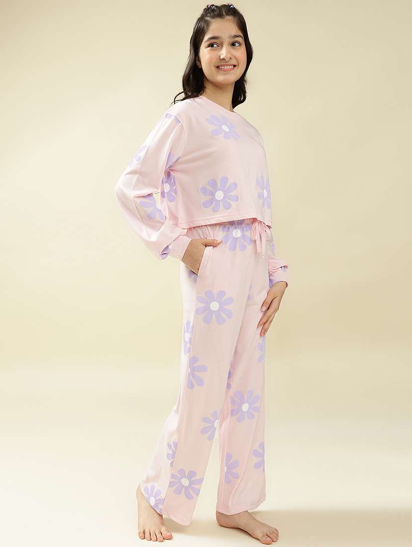 girls printed nightwear pyjama set - 22036952 -  Standard Image - 3