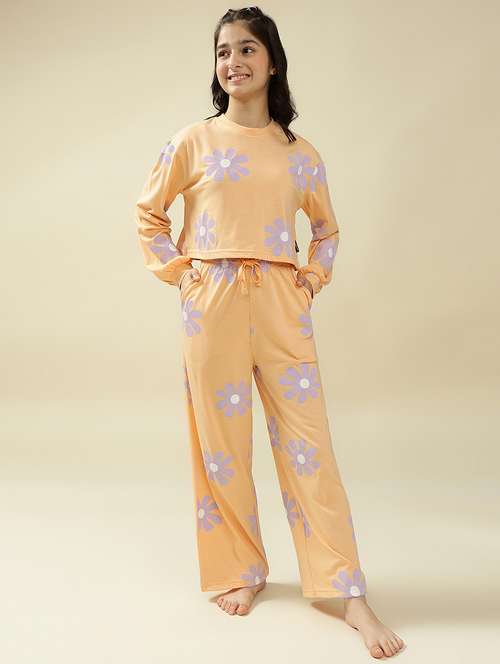 girls printed nightwear pyjama set - 22036953 -  Standard Image - 0