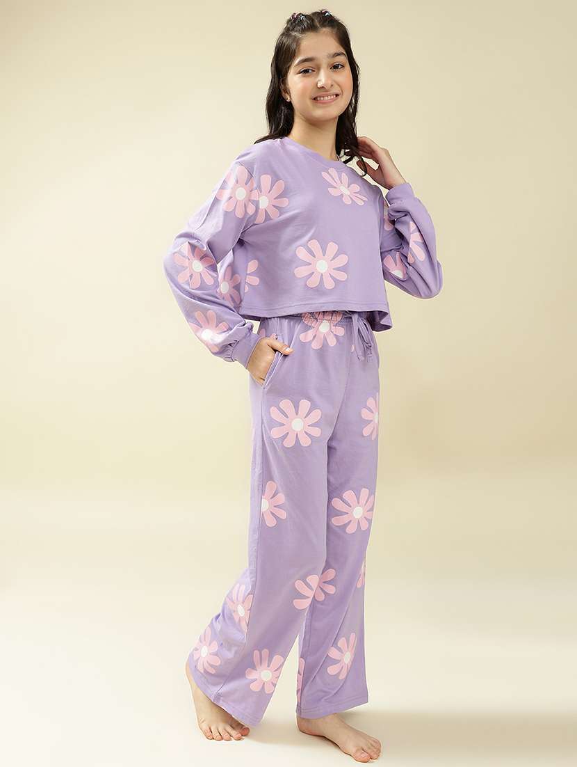 girls printed nightwear pyjama set - 22036954 -  Standard Image - 3