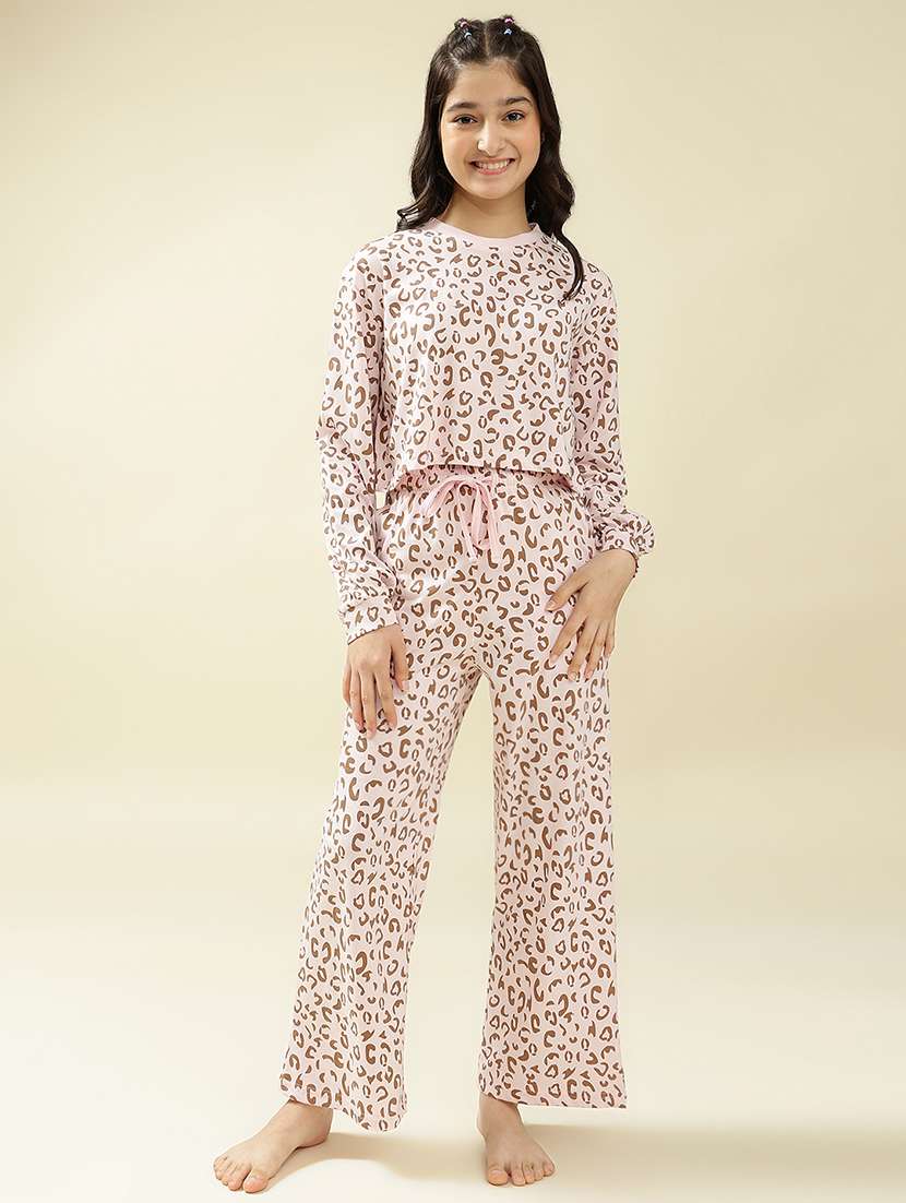 girls animal print nightwear pyjama set - 22036955 -  Standard Image - 3